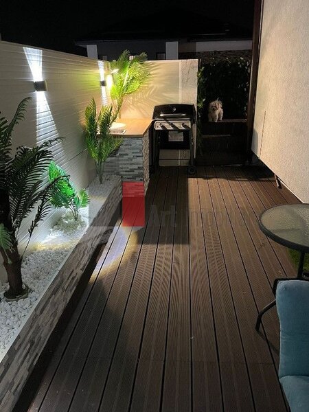 Chiajna apartament 3 camere cu terasa si curte, spatiu  comercial, loc parcare